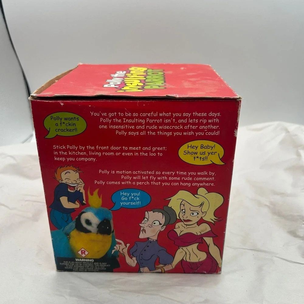 Polly the Insulting Parrot Adult Gag Gift Rude Obnoxious - Open box like new